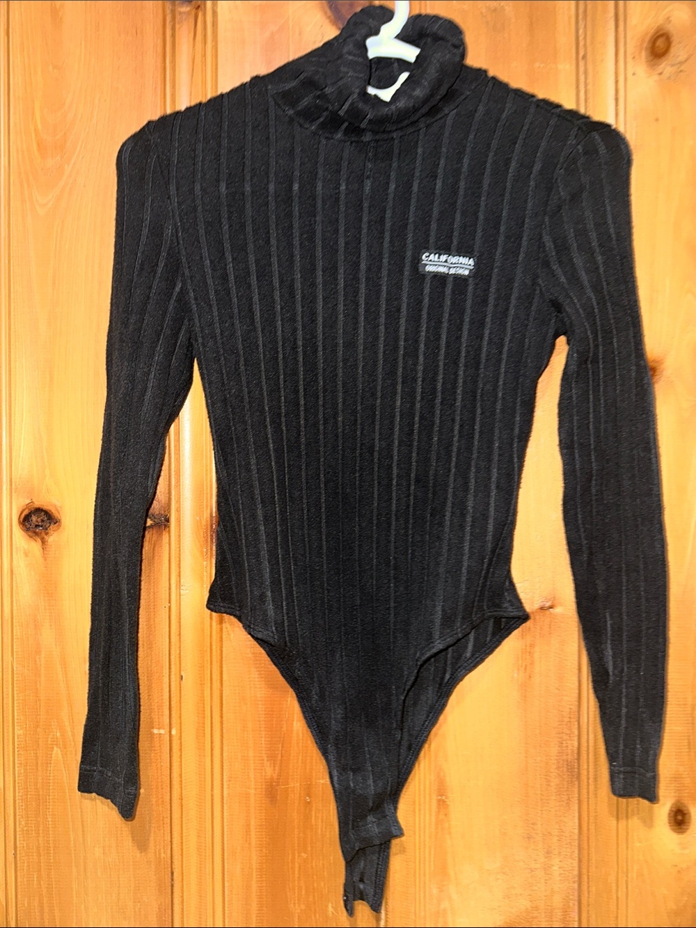 SHEIN Black Ribbed Turtleneck Bodysuit Sweater